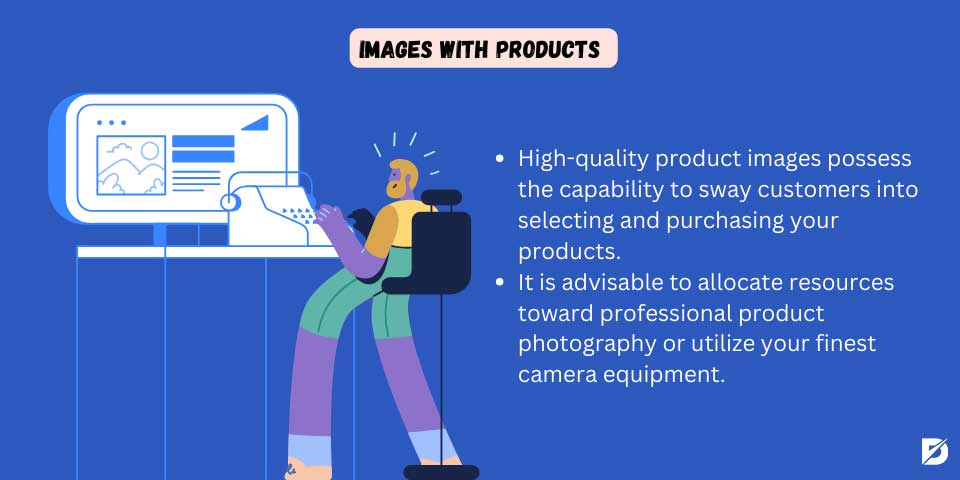 digital marketing images with products