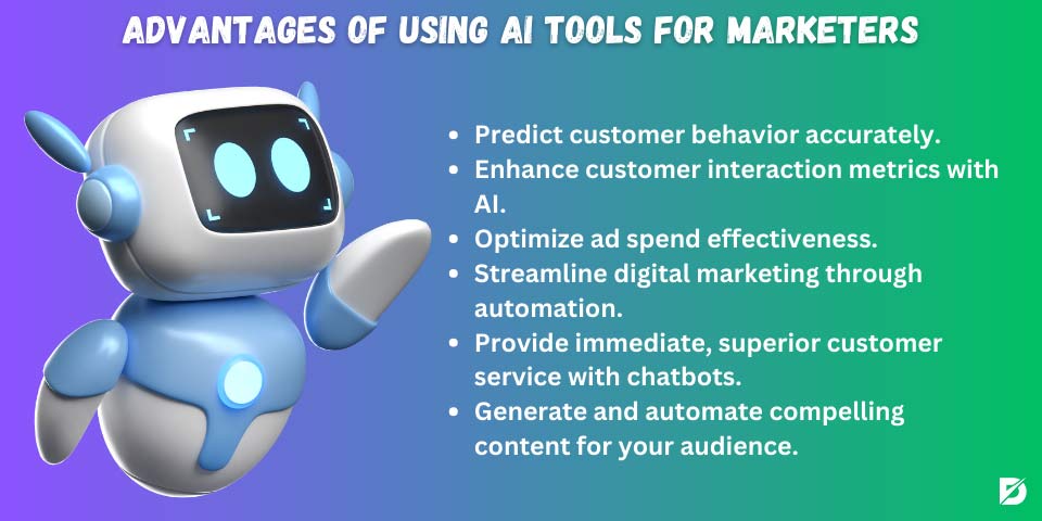 advantages of using AI tools for marketers