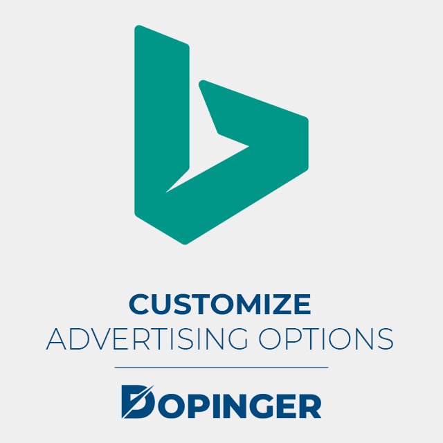 customize advertising options on bing