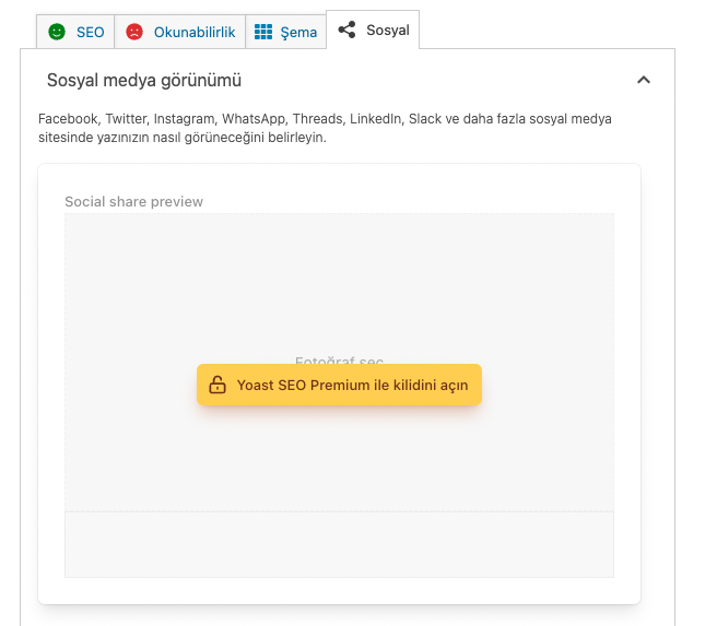 yoast seo sosyal medya ön izleme ayarları