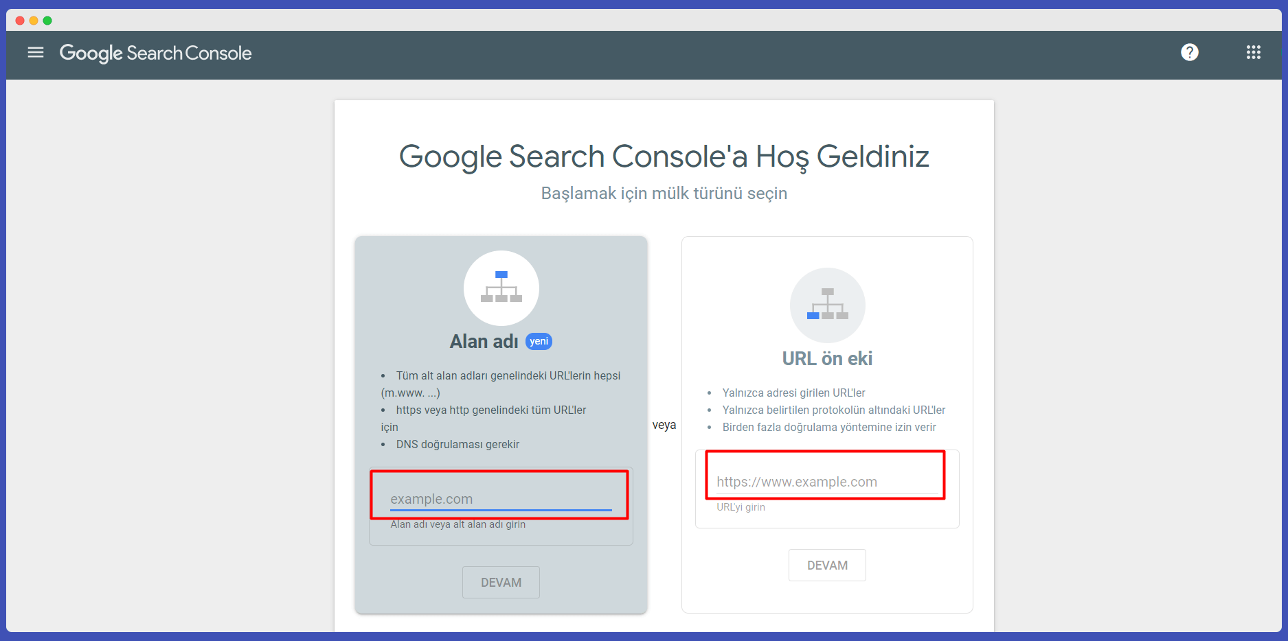 google search console site doğrulama