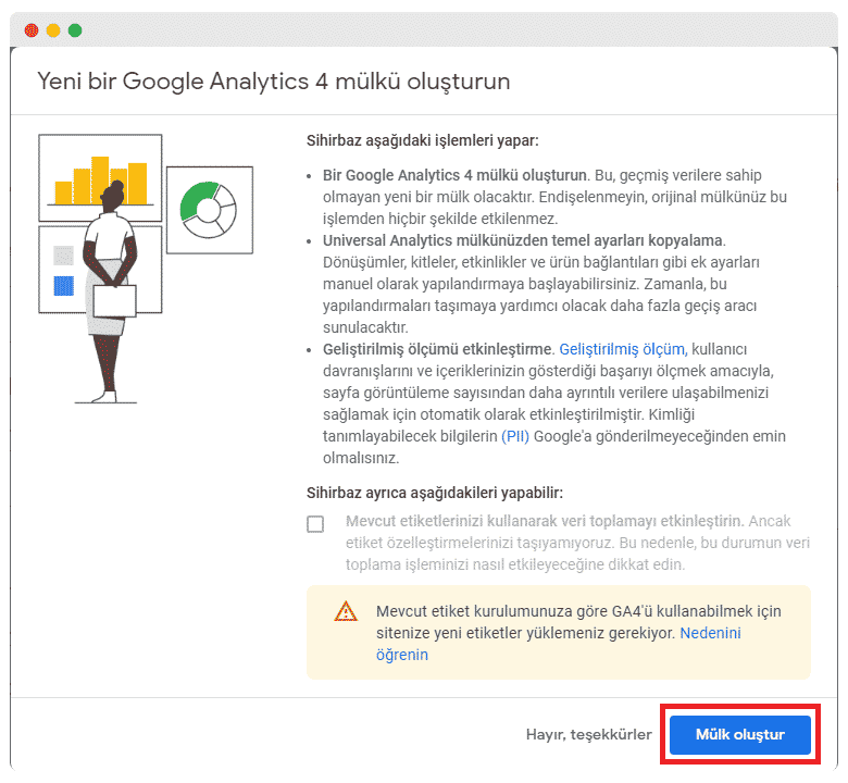 Google analytics mülk oluştur