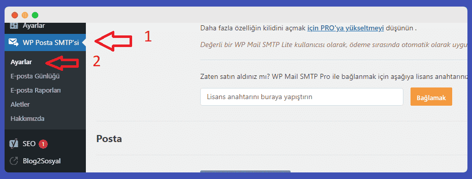 SMTP kurulum ve ayarları 