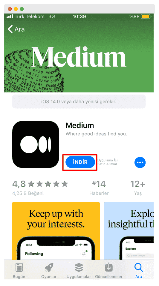 medium nasıl indirilir