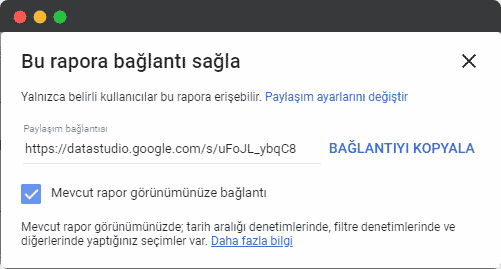 SEO raporlarını paylaşmak için rapor linki nasıl oluşturulur?