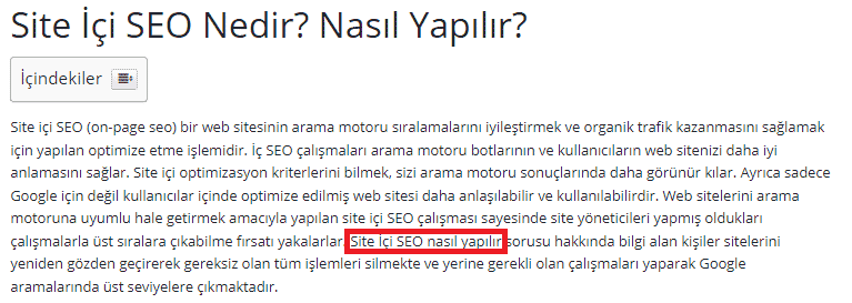 Anahtar kelime kullanımı