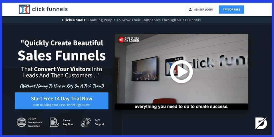 clickfunnels funnel aracı