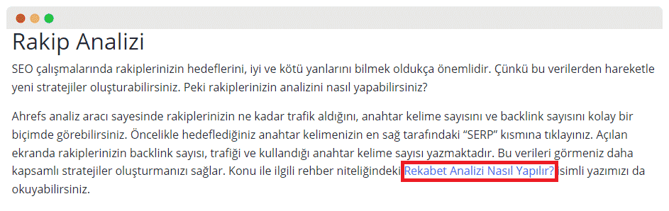 İç linkleme çalışması