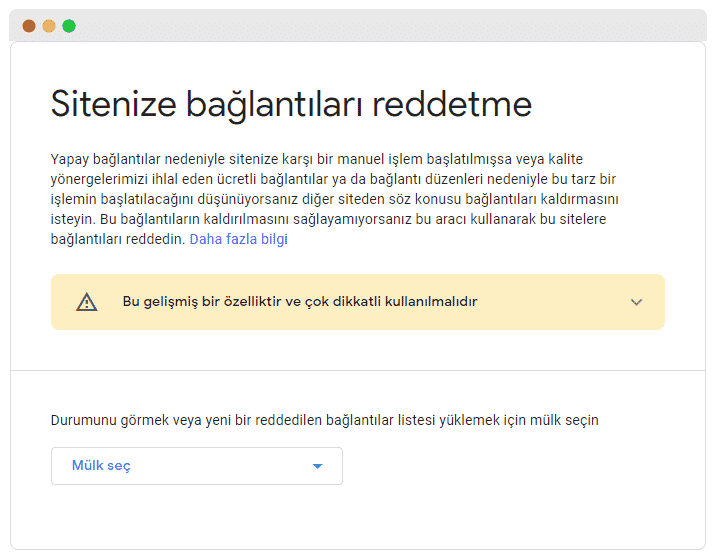 Zararlı bağlantıları reddetme 