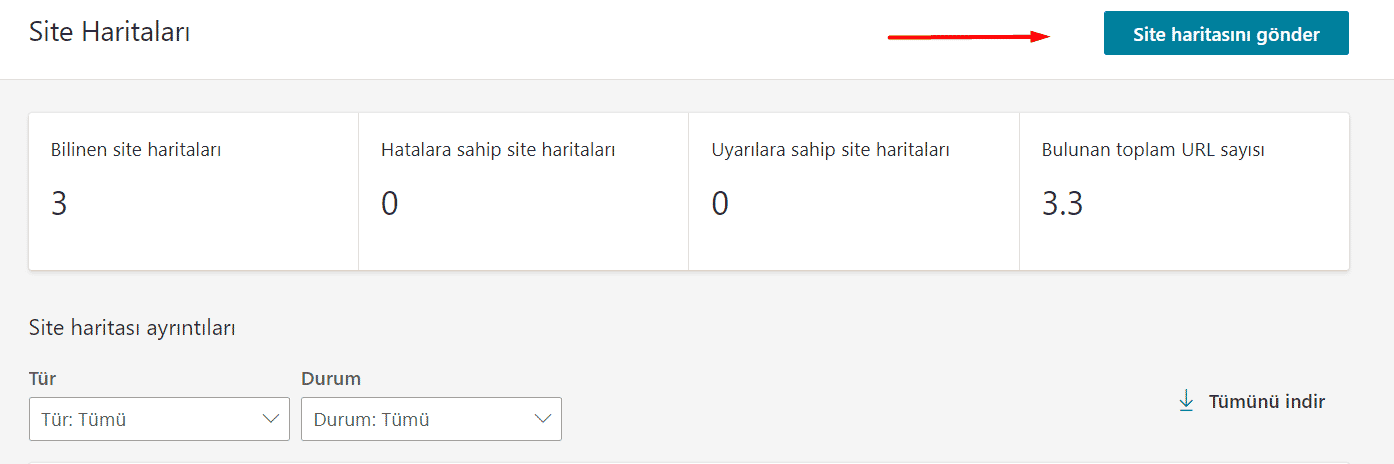 bing site haritası gönderme