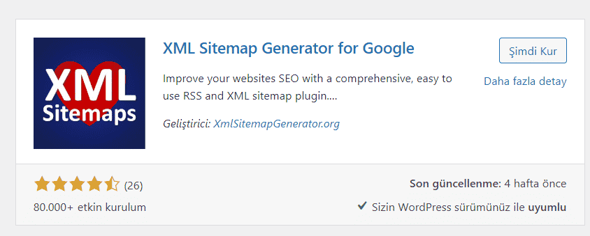 google sitemap eklentisi