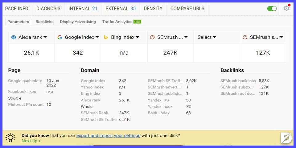 seoquake seo analiz aracı