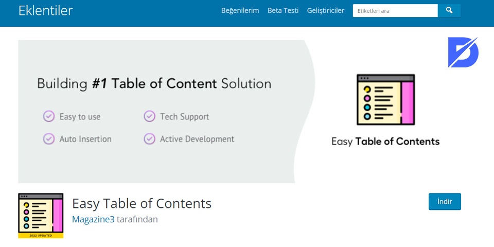 Easy Table Of Contents