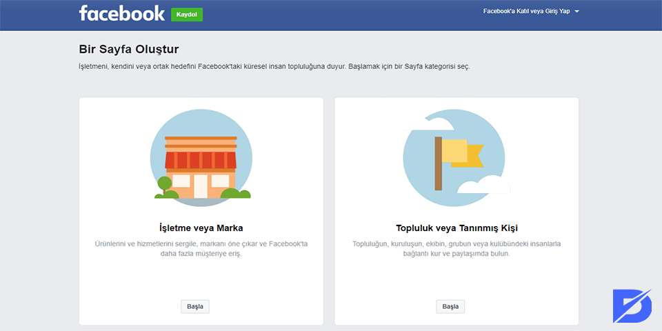 facebook sayfası oluşturma