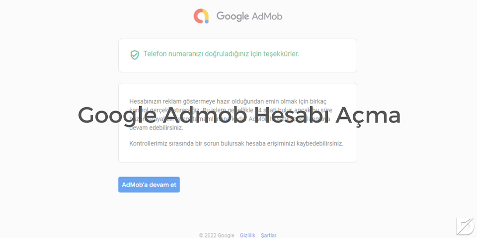 google admob hesabı açma