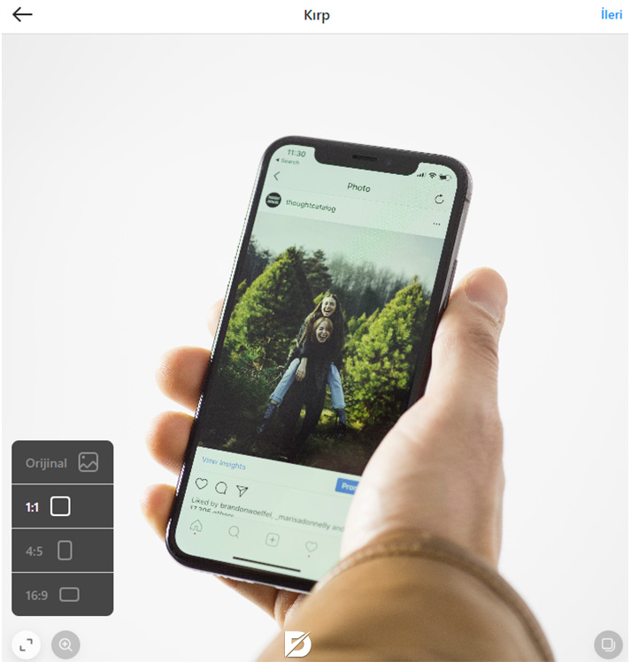 instagram post boyutu ayarları