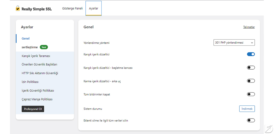 really simple ssl ayarları