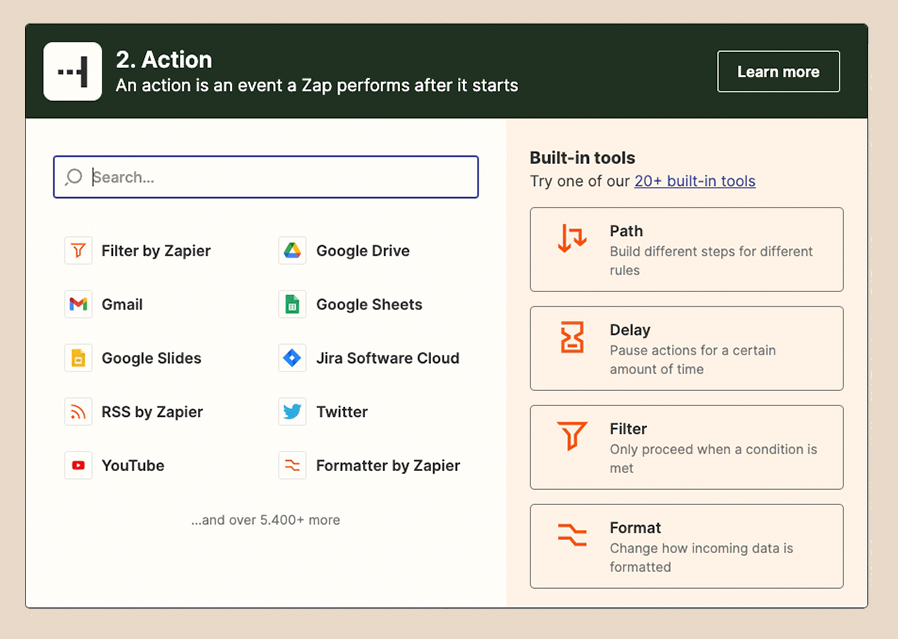 zapier action oluşturma