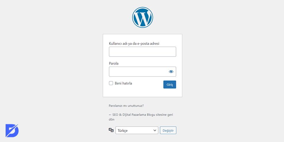 wordpress admin giriş