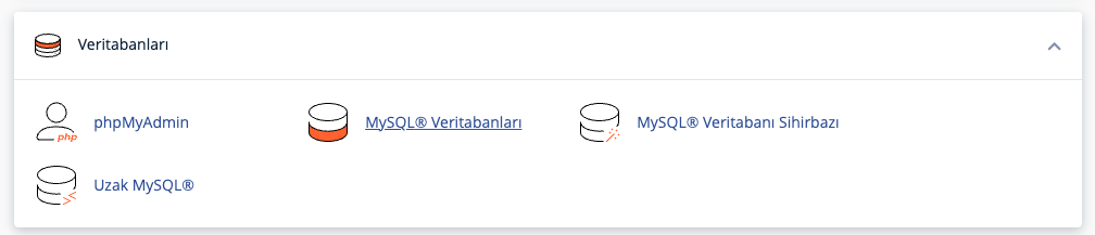 mysql veri tabanı sihirbazı