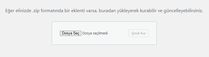 eklenti dosyası seç