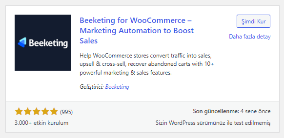 beeketing woocommerce eklentisi