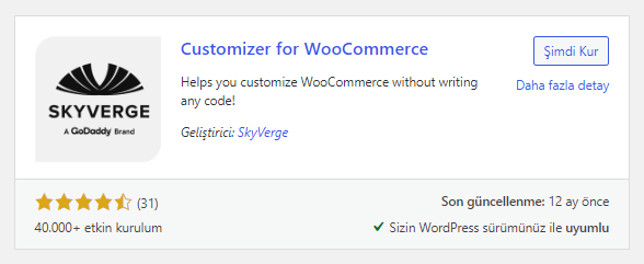 customizer for woocommerce eklentisi