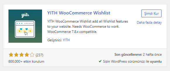 yith woocommerce wishlist eklentisi