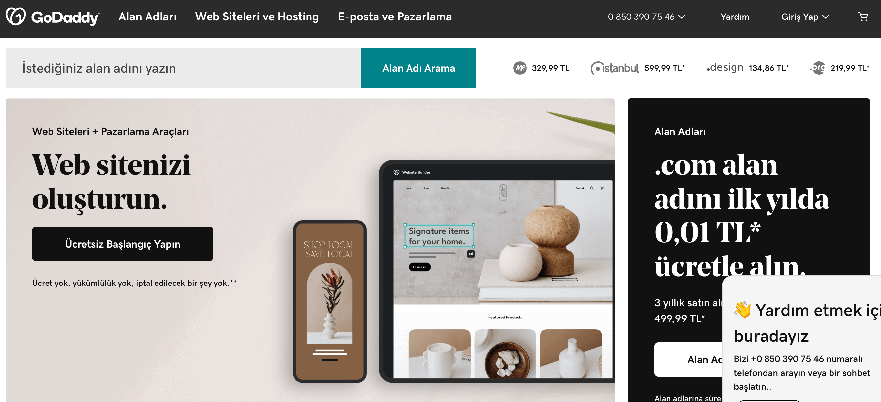 godaddy site oluşturucu