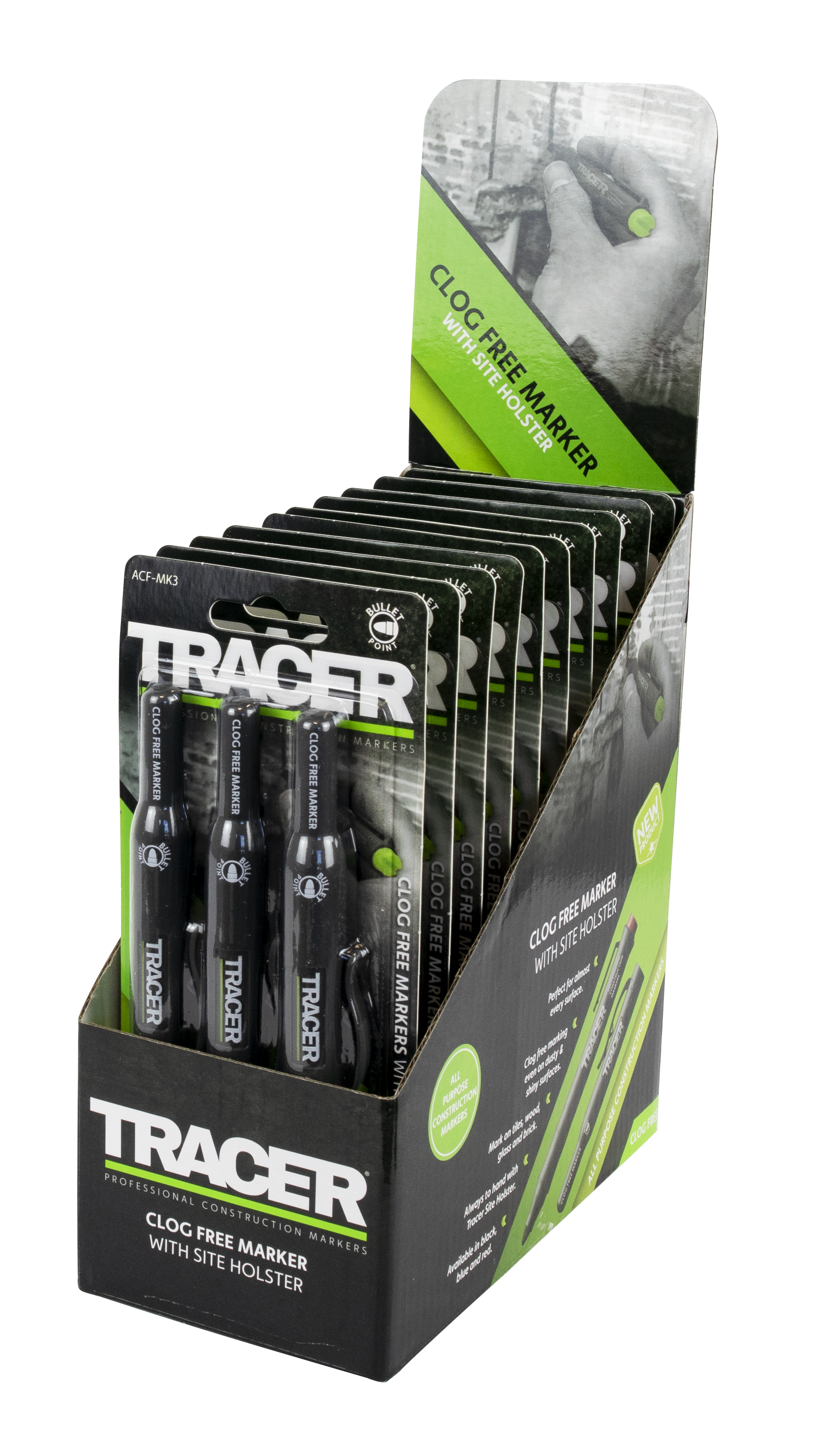 Tracer 3 Piece Clog Free Marker Set with Site Holster ACF-MK3