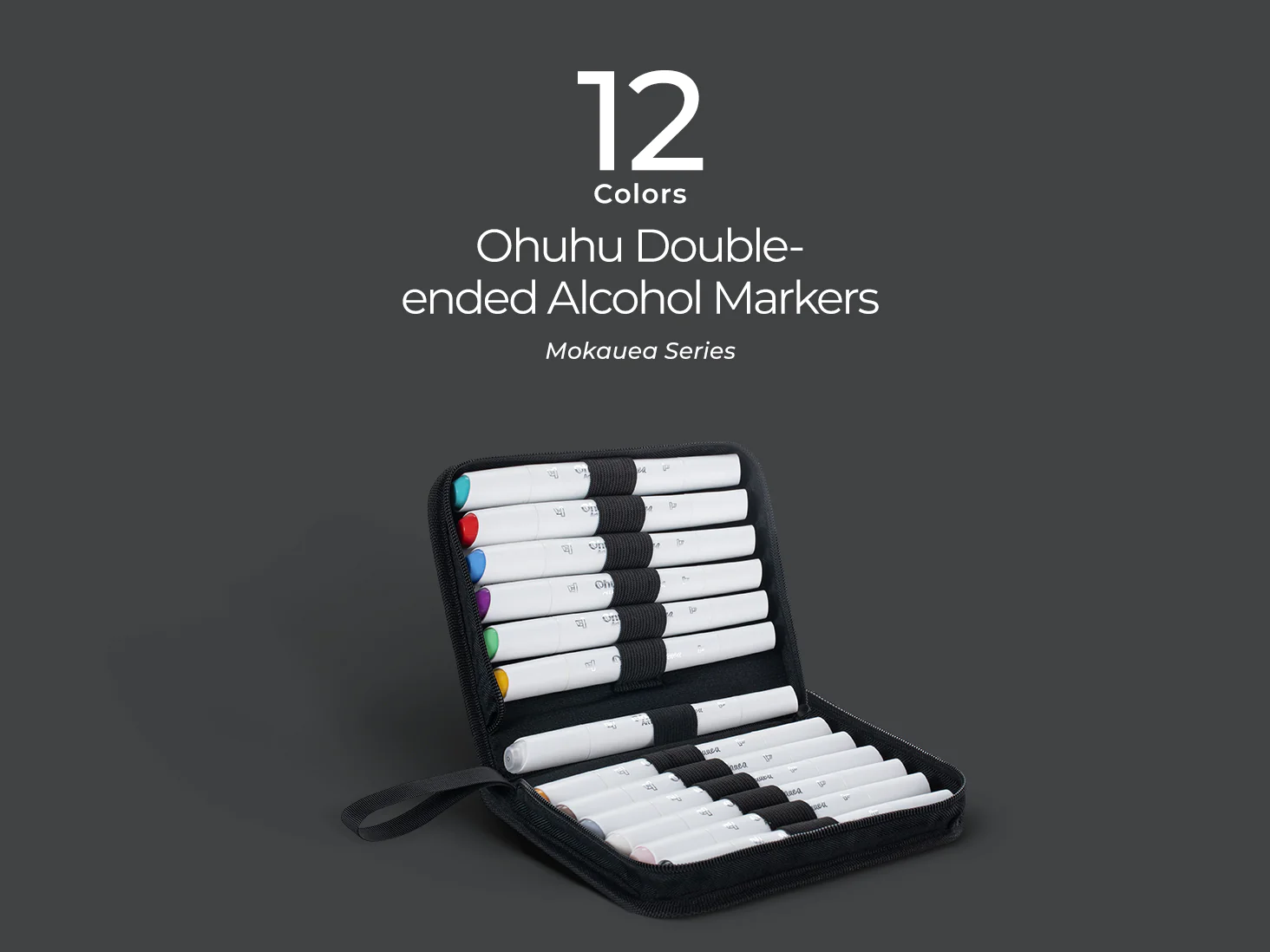 Set 48 Markere Ohuhu Honolulu B, Baza Alcool, Dual Tips Brush&Fine