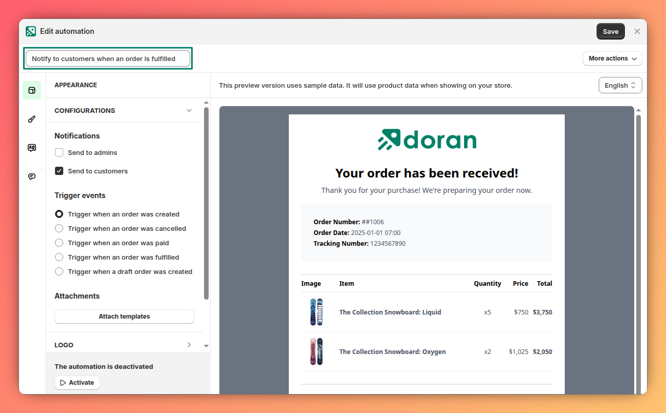 Change automation name