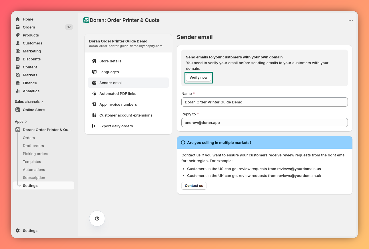 Click the verify button