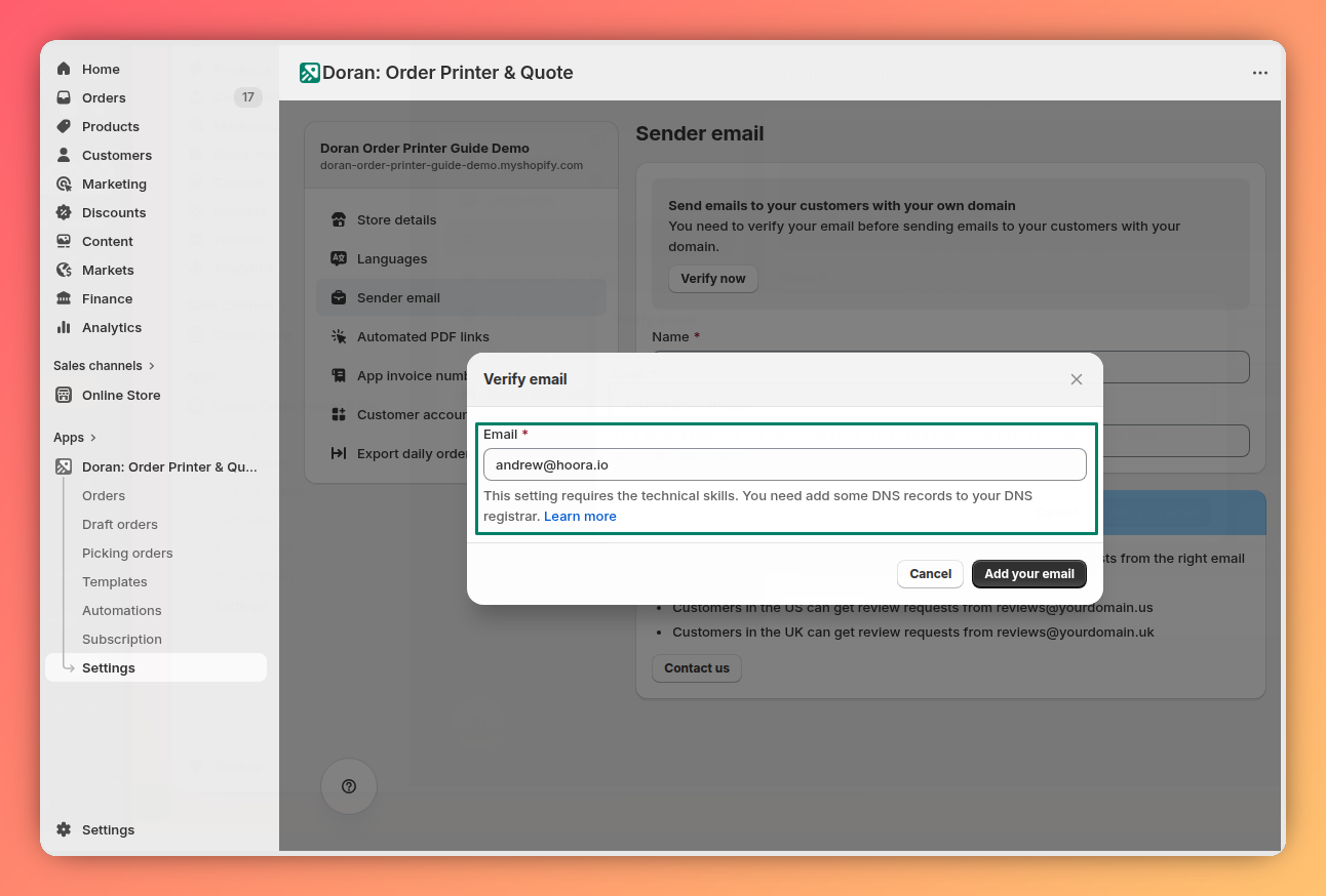 Enter your branded email