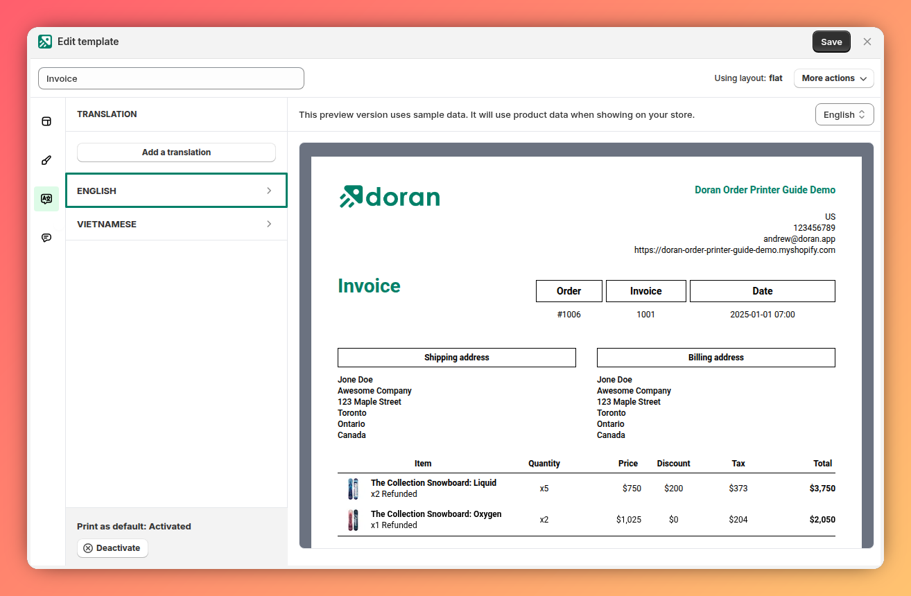 Select a language to customize