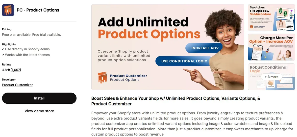 PC ‑ Product Options