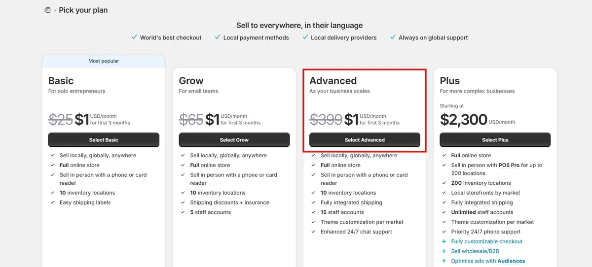 Click Select Advanced