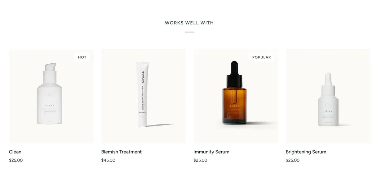 "Works well with" feature