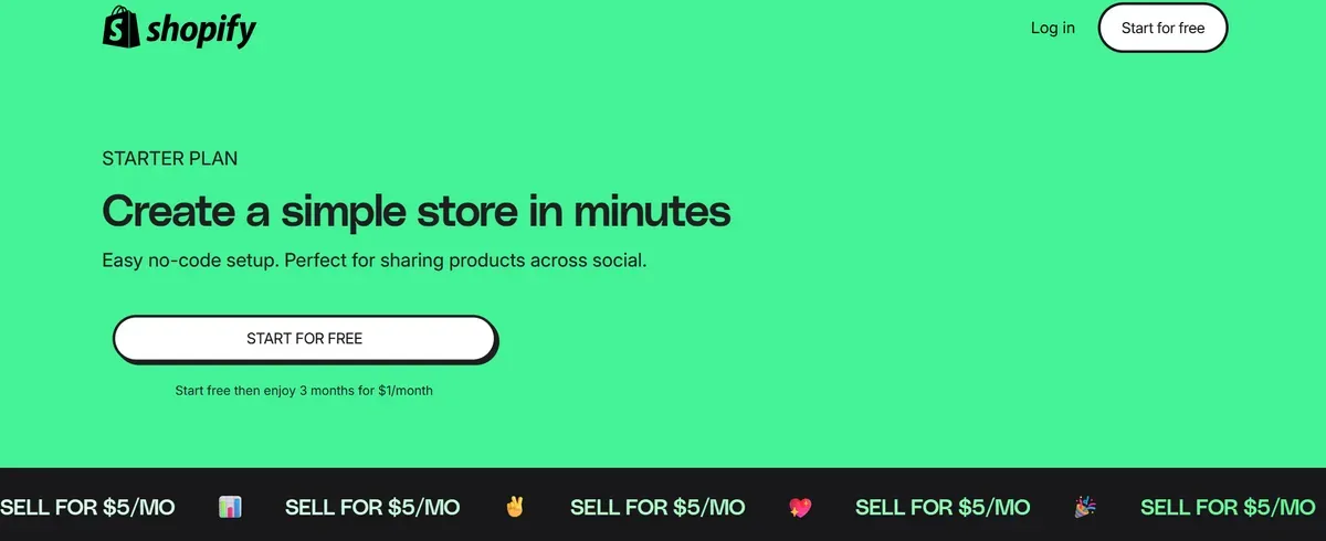 Overview of Shopify Starter Plan 