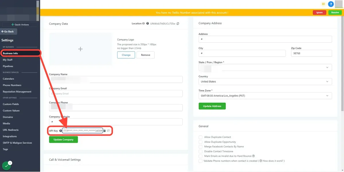 HighLevel API credentials
