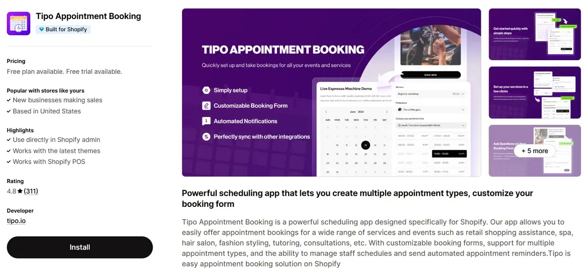 Tipo Appointment Booking