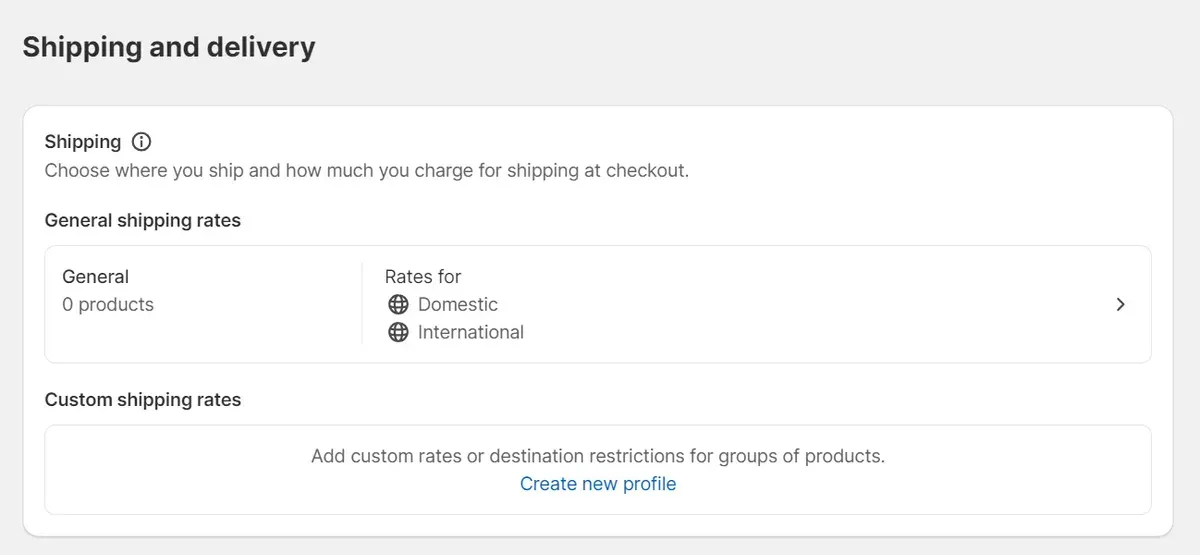Shopify shipping & delivery