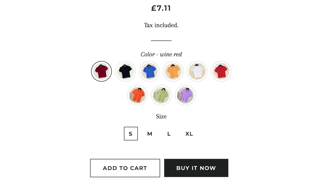 Replace drop-down menus with color swatches or buttons