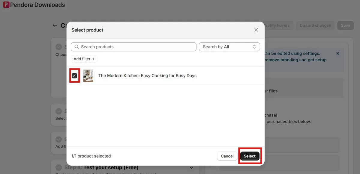 Add ebook and click Select