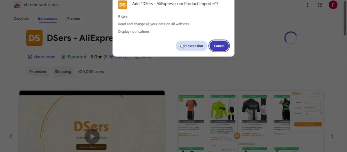 Click Add Extension
