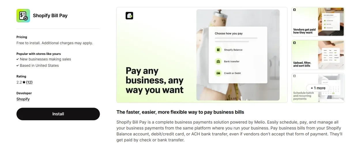 How Shopify Bill Pay works