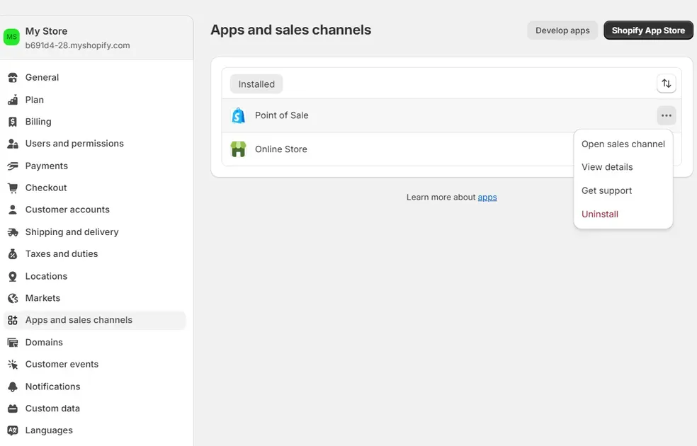 Remove third-party apps before knowing how to cancel Shopify free trial