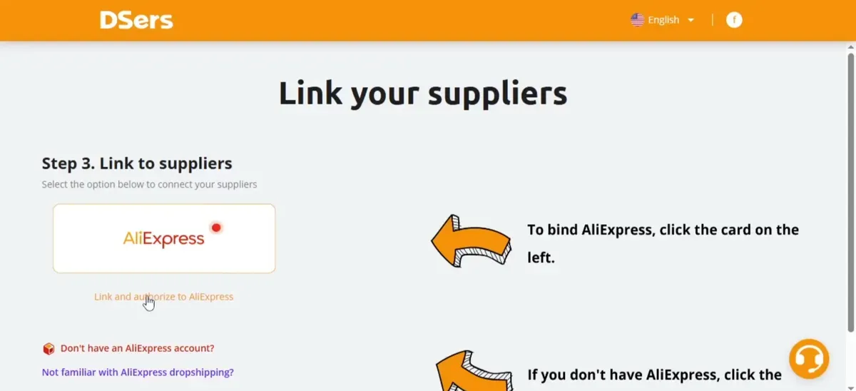 Click Link and Authorize to AliExpress