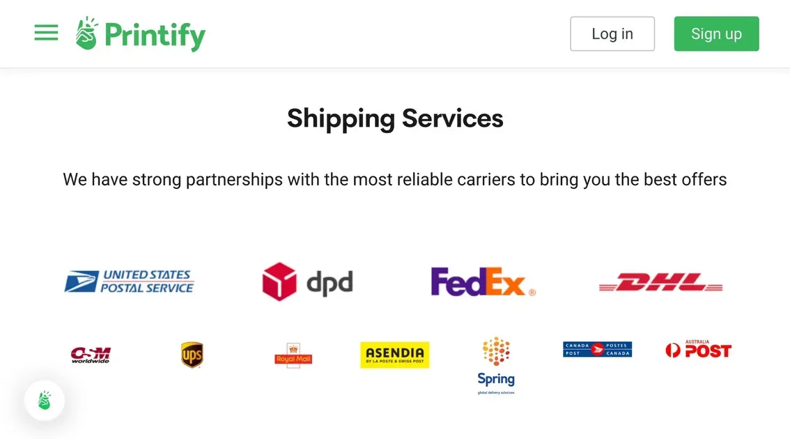 Printify shipping