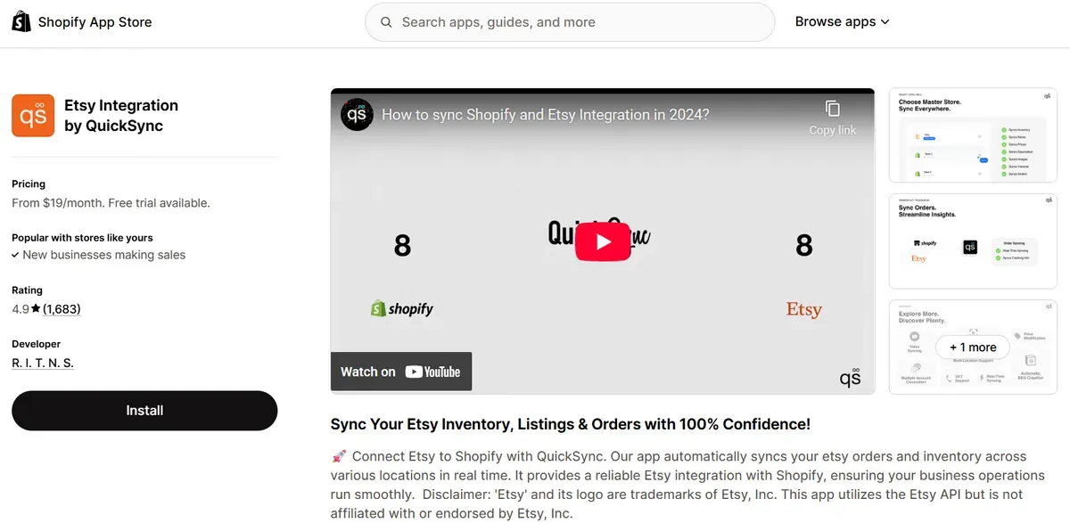 Etsy Integration by QuickSync